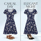Robe trapèze à imprimé floral pour femme avec poches