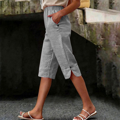 ⏰ -50% – Pour une durée limitée ! Pantalon capri décontracté d'été respirant pour femme