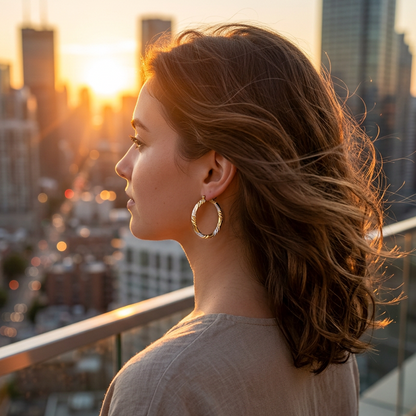 💫Boucles d'Oreilles Créoles Torsadées – Design Moderne, Légères, Polyvalentes ✨