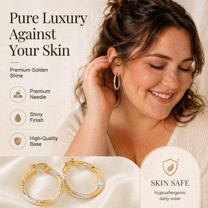 💫Boucles d'Oreilles Créoles Torsadées – Design Moderne, Légères, Polyvalentes ✨