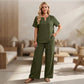 👕Printemps Été Nouvel Ensemble Grande Taille Femme - Chemise Manches Longues Casual & Pantalon Ample, ✨Parfait pour Vacances & Quotidien