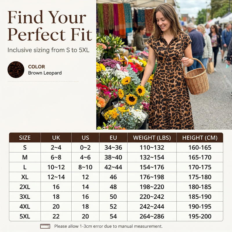 👗 50% DE RÉDUCTION 🐆 Robe élégante à revers imprimée léopard pour femme – Coupe fluide & col travaillé – Parfaite pour un look chic ou décontracté – légère et facile à porter ✨