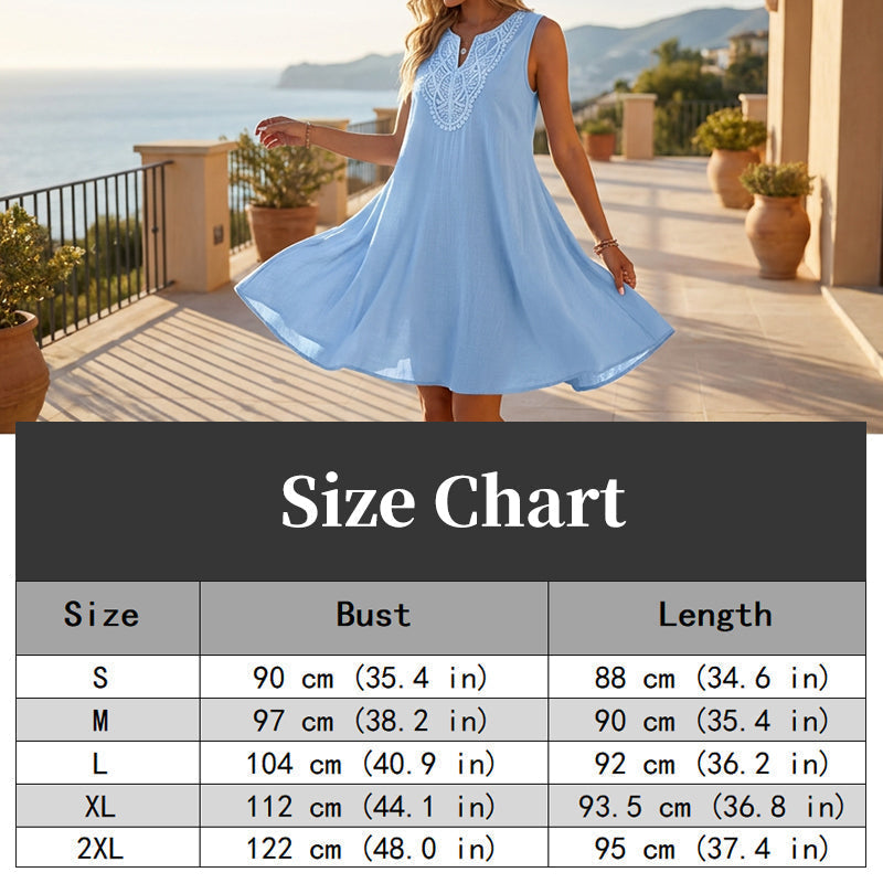 👗 50% DE RÉDUCTION 🌴 Robe décontractée d’été légère – Col V brodé, anti-froissage & séchage rapide – Parfaite pour les journées chaudes, les voyages ou un look effortless ✨