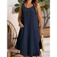 🔥 NOUVEAU + -50% + 50.000+ vendus 🔥 Robe décontractée sans manches à volants pour femme