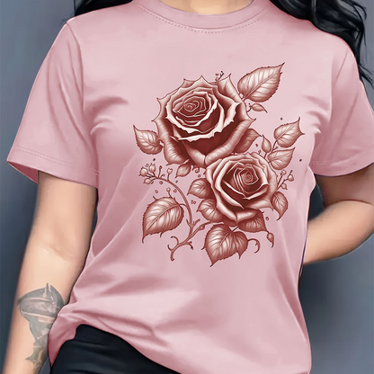 ⭐ Plus de 5.000 avis positifs ! T-shirt élégant pour femme à imprimé floral