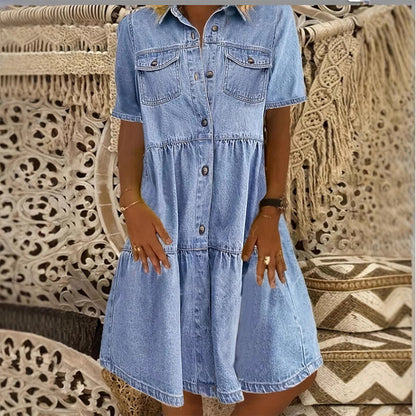 ⌛50 % de réduction le dernier jour – Robe d'été élégante en jean pour femme