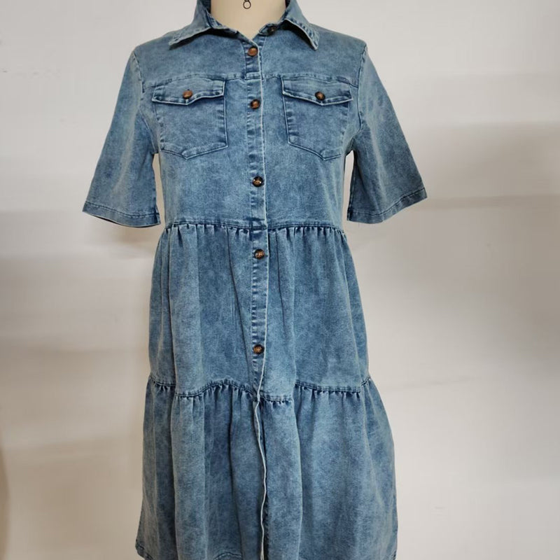 ⌛50 % de réduction le dernier jour – Robe d'été élégante en jean pour femme