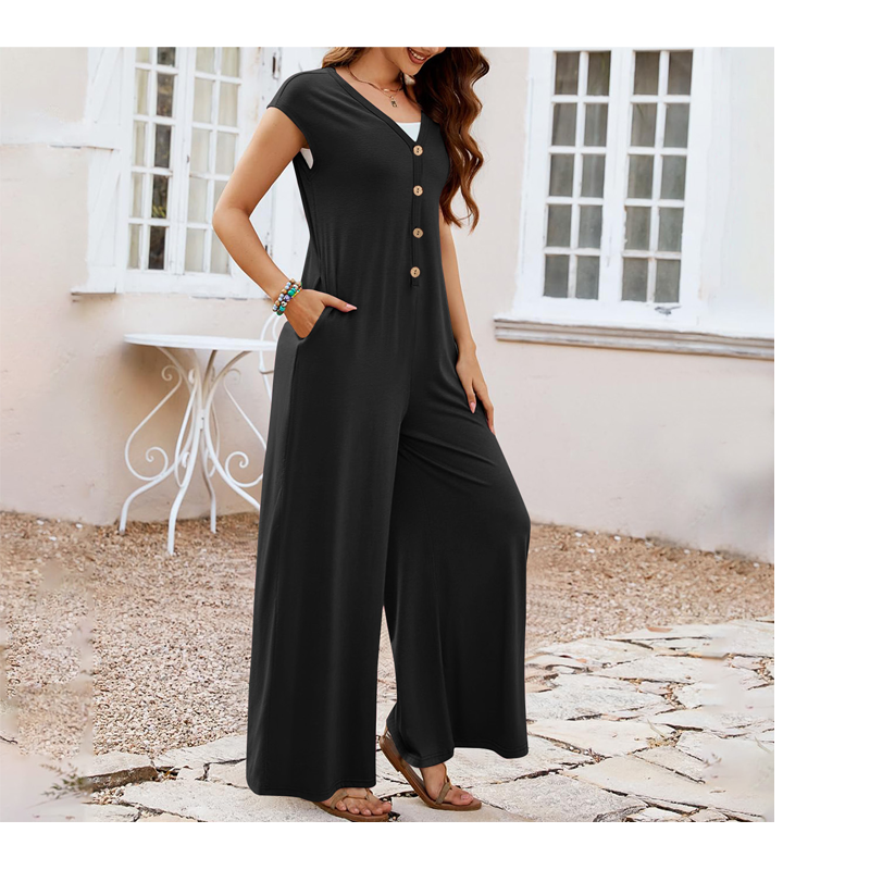 Combinaison pantalon ample à jambes larges pour femme