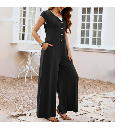 Combinaison pantalon ample à jambes larges pour femme