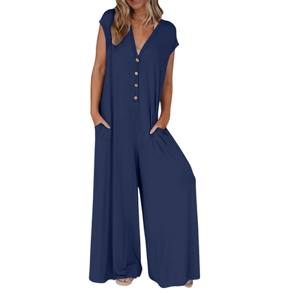 Combinaison pantalon ample à jambes larges pour femme