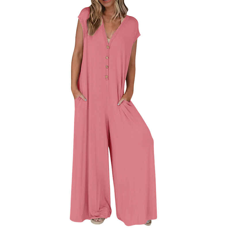 Combinaison pantalon ample à jambes larges pour femme