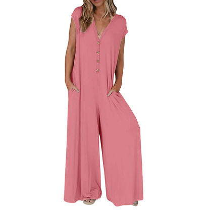 Combinaison pantalon ample à jambes larges pour femme