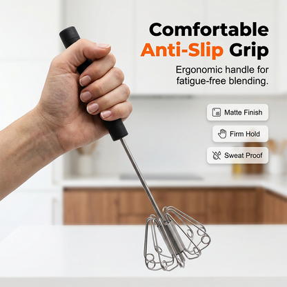 🥚🍰🎂 OFFRE LIMITÉE 50% DE RÉDUCTION! Batteur à Œufs Manuel Semi-Automatique en Acier Inoxydable – Fouette Œufs, Crème et Pâte en Secondes, Poignée Ergonomique – Parfait pour Gâteaux, Crêpes & Desserts Maison 🧁✨