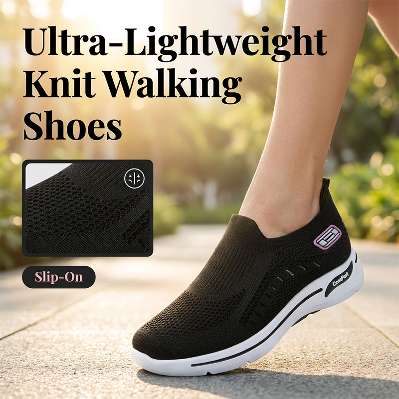 Chaussures de marche en tricot respirant pour femme