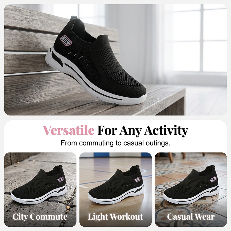 Chaussures de marche en tricot respirant pour femme