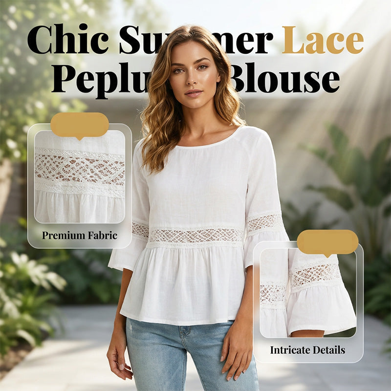 ⏳ Dernière heure – -50% se termine ! Blouse à volants et à basques pour femme