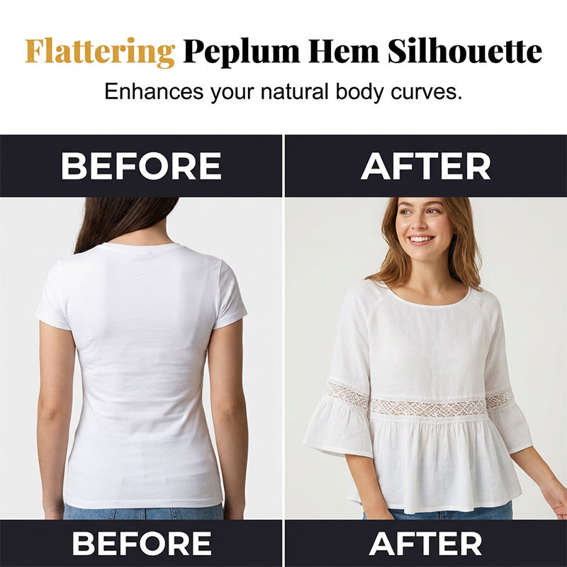 ⏳ Dernière heure – -50% se termine ! Blouse à volants et à basques pour femme