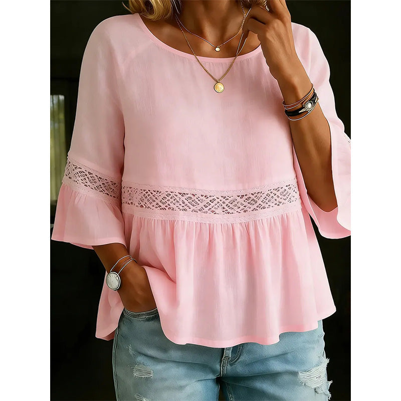 ⏳ Dernière heure – -50% se termine ! Blouse à volants et à basques pour femme