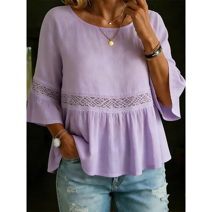 ⏳ Dernière heure – -50% se termine ! Blouse à volants et à basques pour femme