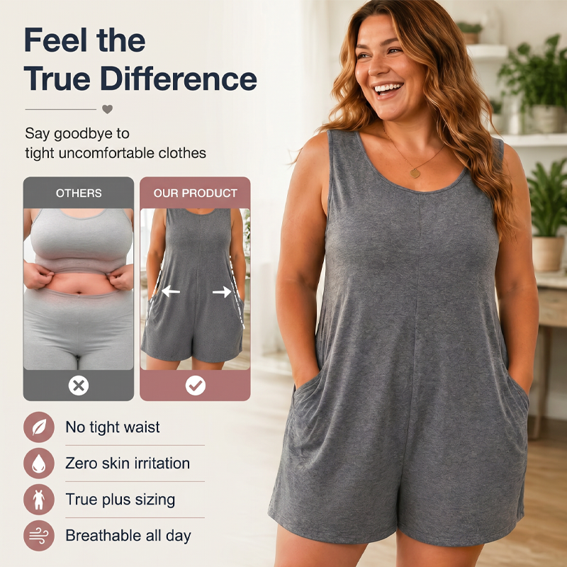 👗 50% DE RÉDUCTION 💥 Combinaison sans manches grande taille avec poches – Fluide, confortable & polyvalente – Idéale pour l’été, les voyages ou le quotidien – élégante sans effort ✨
