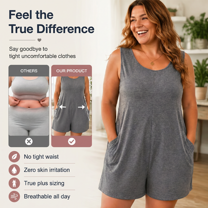 👗 50% DE RÉDUCTION 💥 Combinaison sans manches grande taille avec poches – Fluide, confortable & polyvalente – Idéale pour l’été, les voyages ou le quotidien – élégante sans effort ✨