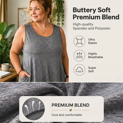 👗 50% DE RÉDUCTION 💥 Combinaison sans manches grande taille avec poches – Fluide, confortable & polyvalente – Idéale pour l’été, les voyages ou le quotidien – élégante sans effort ✨