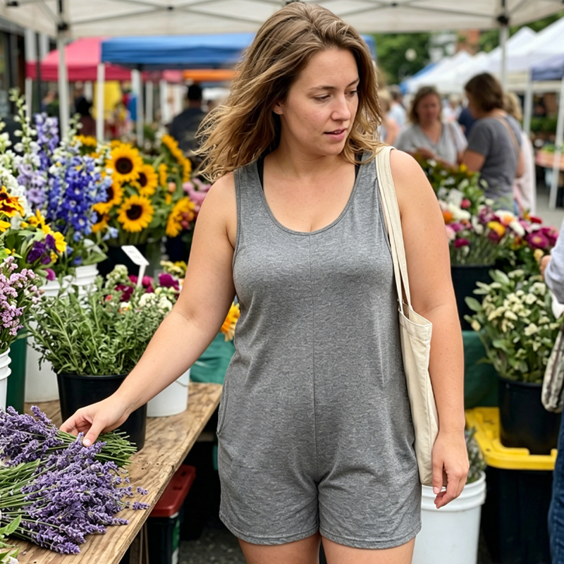 👗 50% DE RÉDUCTION 💥 Combinaison sans manches grande taille avec poches – Fluide, confortable & polyvalente – Idéale pour l’été, les voyages ou le quotidien – élégante sans effort ✨