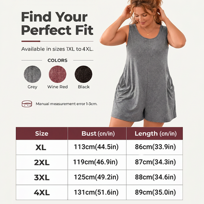 👗 50% DE RÉDUCTION 💥 Combinaison sans manches grande taille avec poches – Fluide, confortable & polyvalente – Idéale pour l’été, les voyages ou le quotidien – élégante sans effort ✨