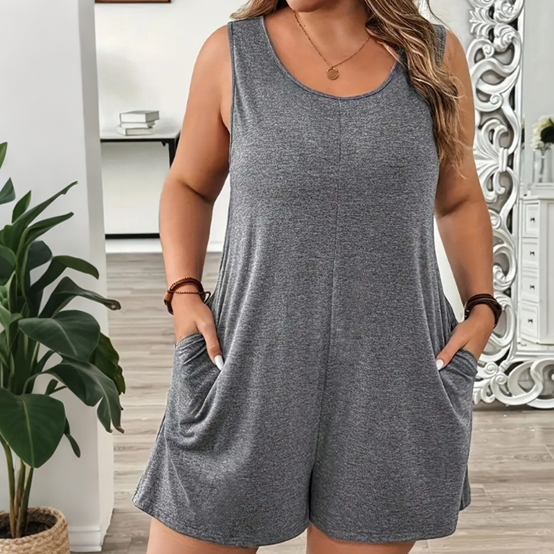 👗 50% DE RÉDUCTION 💥 Combinaison sans manches grande taille avec poches – Fluide, confortable & polyvalente – Idéale pour l’été, les voyages ou le quotidien – élégante sans effort ✨