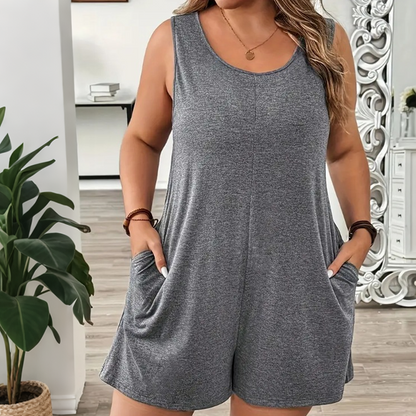 👗 50% DE RÉDUCTION 💥 Combinaison sans manches grande taille avec poches – Fluide, confortable & polyvalente – Idéale pour l’été, les voyages ou le quotidien – élégante sans effort ✨