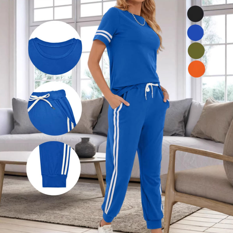 📦 Tout juste arrivé ! Ensemble deux pièces décontracté pour femme avec des rayures sur les côtés