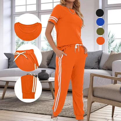 📦 Tout juste arrivé ! Ensemble deux pièces décontracté pour femme avec des rayures sur les côtés