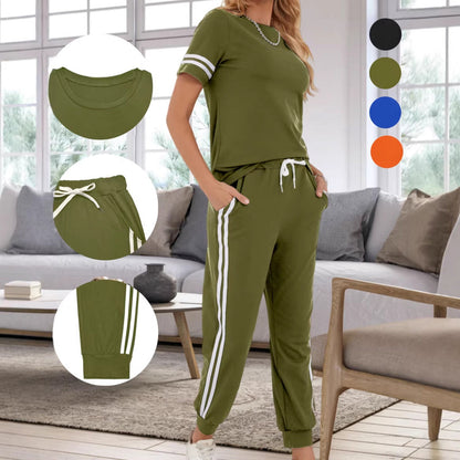 📦 Tout juste arrivé ! Ensemble deux pièces décontracté pour femme avec des rayures sur les côtés