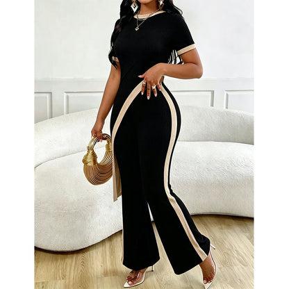 ⚠️ Plus que quelques stocks ! Ensemble femme composé d'un haut à manches courtes et d'un pantalon évasé
