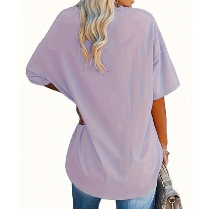 📊 Déjà plus de 100.000 vendus ! T-shirt à col en V imprimé roses pour femmes grandes taillesC