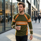 👕 50 % DE RÉDUCTION EN CE MOMENT ! 💥 T-shirt décontracté à manches longues pour homme, à rayures contrastées – Motif color-block et mélange de matières haut de gamme – Col rond, léger – Idéal à porter seul ou en superposition ✨