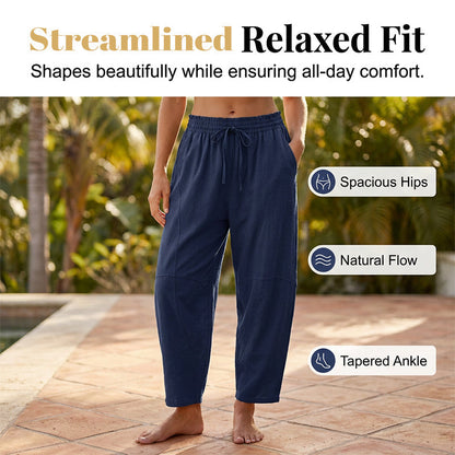Pantalons pour femmes à coupe ample et taille élastiquée