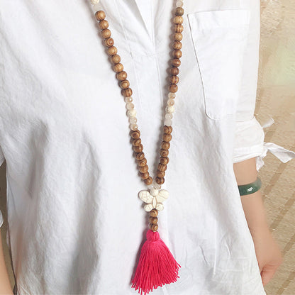 Collier long pour femme, style bohème rétro, pour vacances à la plage et tenue de tous les jours