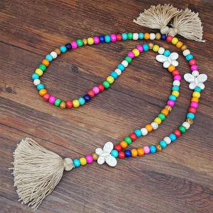 Collier long pour femme, style bohème rétro, pour vacances à la plage et tenue de tous les jours