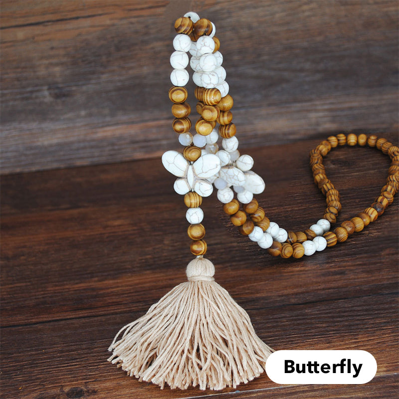 Collier long pour femme, style bohème rétro, pour vacances à la plage et tenue de tous les jours
