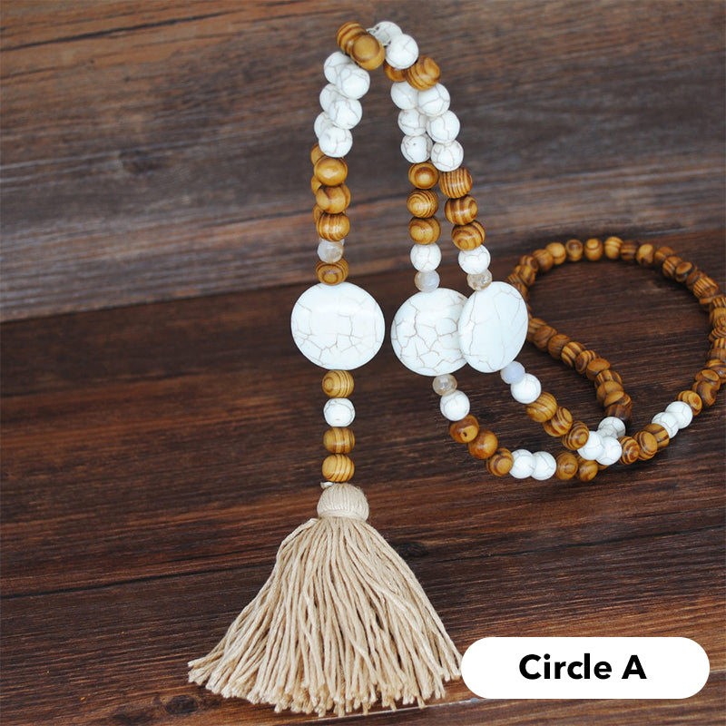 Collier long pour femme, style bohème rétro, pour vacances à la plage et tenue de tous les jours
