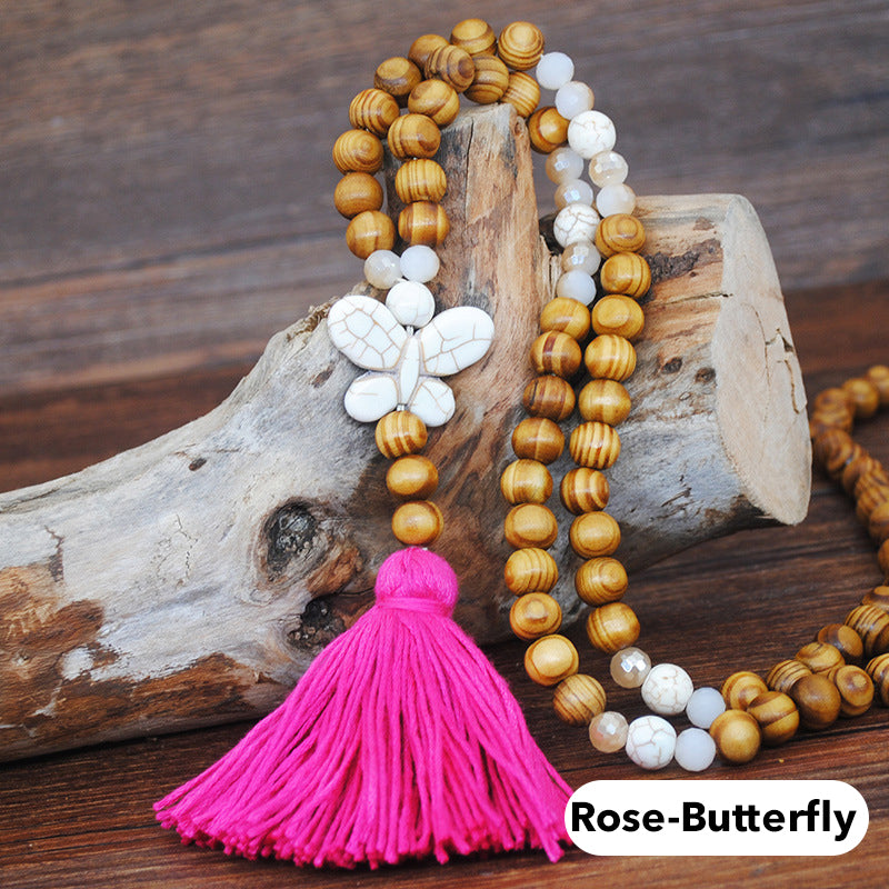 Collier long pour femme, style bohème rétro, pour vacances à la plage et tenue de tous les jours