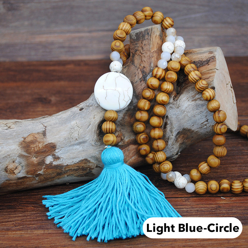 Collier long pour femme, style bohème rétro, pour vacances à la plage et tenue de tous les jours