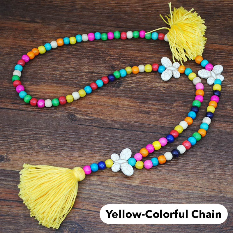 Collier long pour femme, style bohème rétro, pour vacances à la plage et tenue de tous les jours