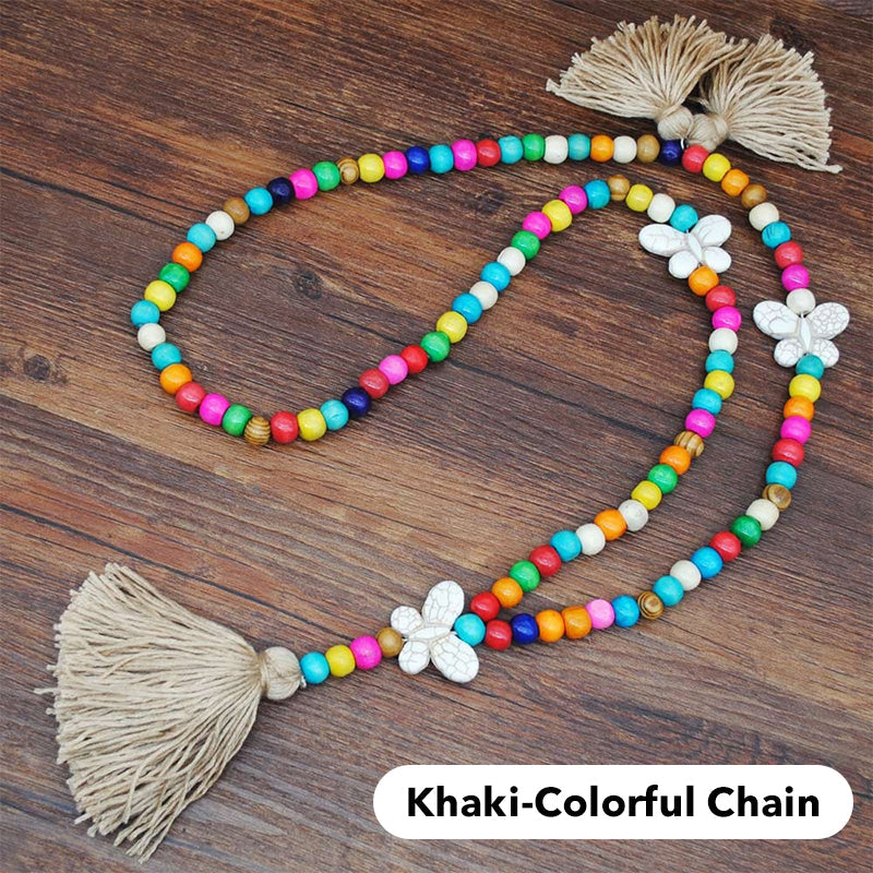 Collier long pour femme, style bohème rétro, pour vacances à la plage et tenue de tous les jours