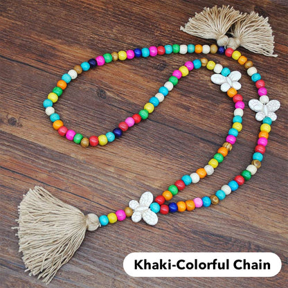 Collier long pour femme, style bohème rétro, pour vacances à la plage et tenue de tous les jours