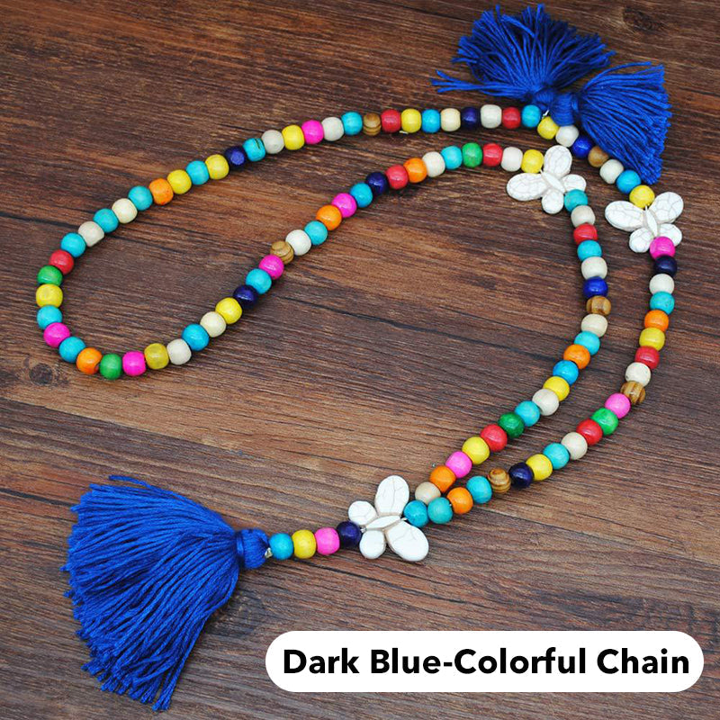 Collier long pour femme, style bohème rétro, pour vacances à la plage et tenue de tous les jours