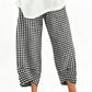 ⭐ Plus de 5.000 avis positifs ! Pantalon décontracté à carreaux et patchwork pour femme, longueur cheville