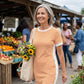 🔥 Le look le plus tendance de cet été ! Robe midi à manches courtes rayée pour femme