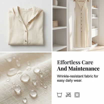Robe Maxi Sans Manches Boutonnée à Capuche